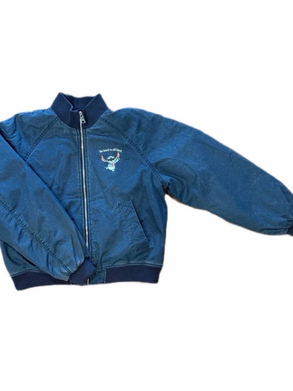Zara Navy Blue Kids Bomber Jacket with Embroidered Character